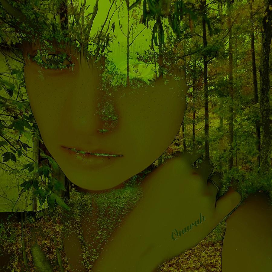 Surreal Digital Art - Green Forest by Onurah Art