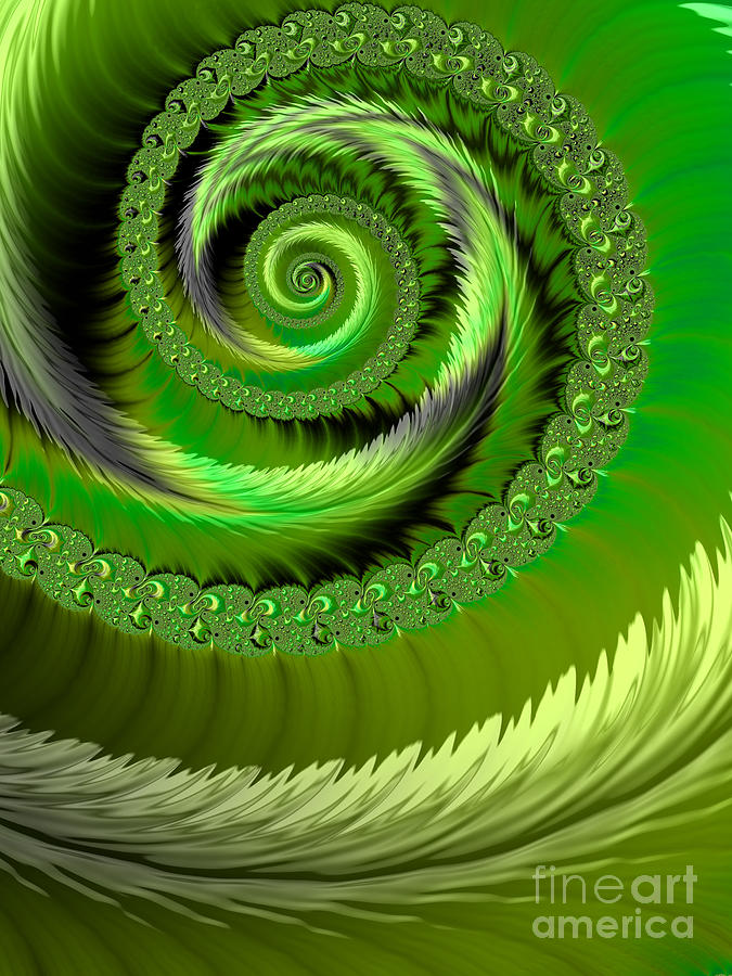 Space Digital Art - Green Fronds by John Edwards