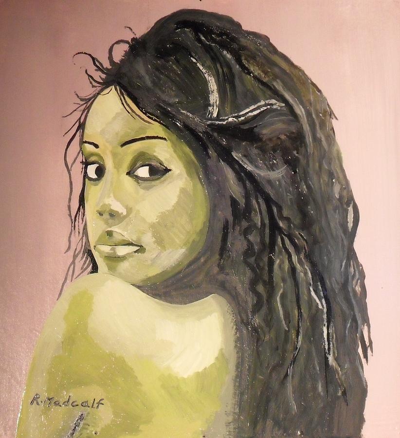 Green Girl Painting
