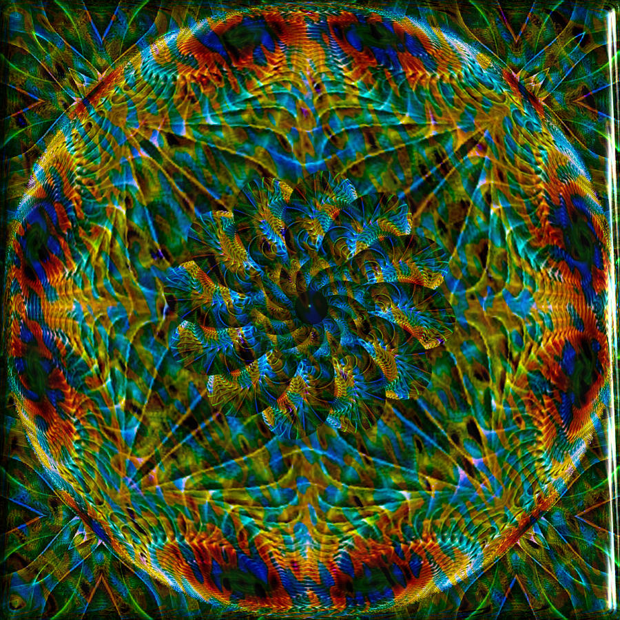 Green Glass Globular Kaleidoscope Digital Art by Charmaine Zoe