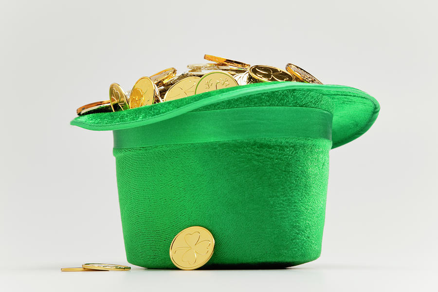Green Hat Filled With Golden Coins Photograph by Vstock Llc Green Hat Filled With Golden Coins Photograph by Vstock Llc