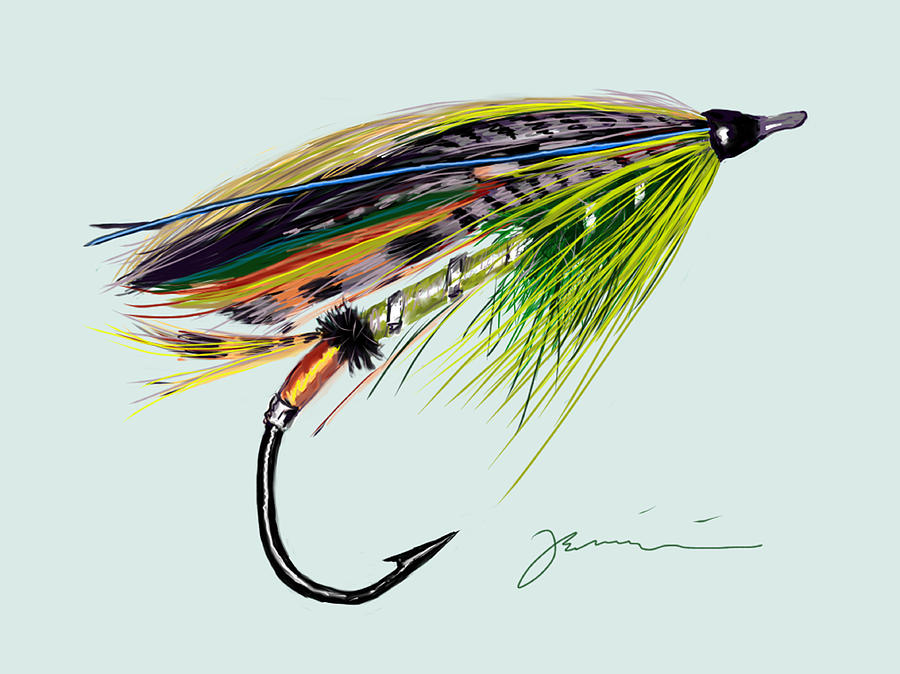 Trout Painting - Green Highlander by Jean Pacheco Ravinski