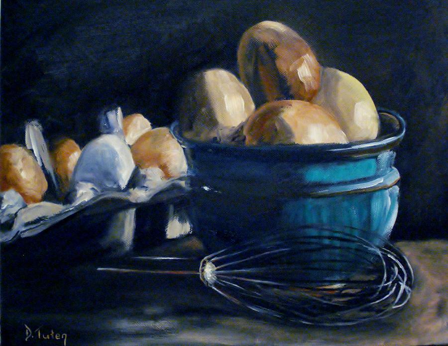 Green Hill Farms Fresh Eggs Painting by Donna Tuten
