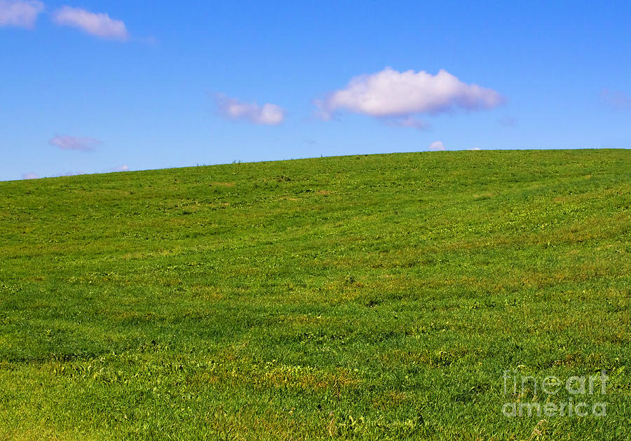 Green Hill with Blue Sky Photograph by Barbara McMahon