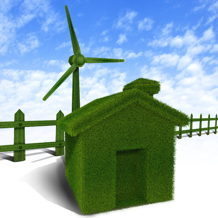 Green Home With A Wind Turbine Photograph by Fanatic Studio / Science ...