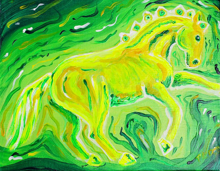 Green Horse Painting By Amanda Pierce Fine Art America