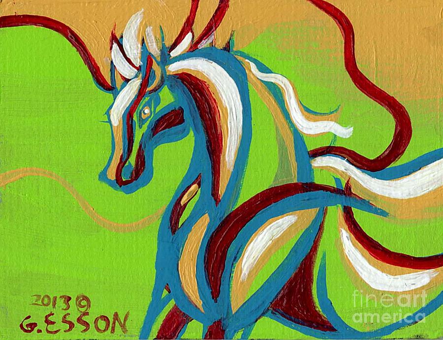 Greek Painting - Green Horse by Genevieve Esson