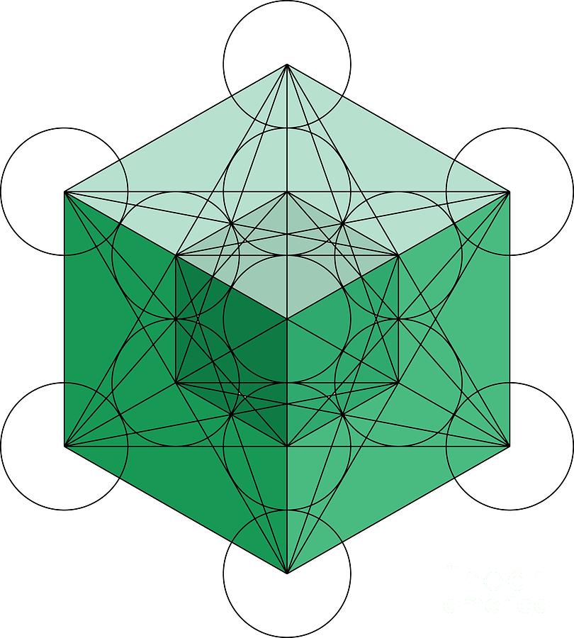 Green Hypercube Digital Art by Steven Dunn