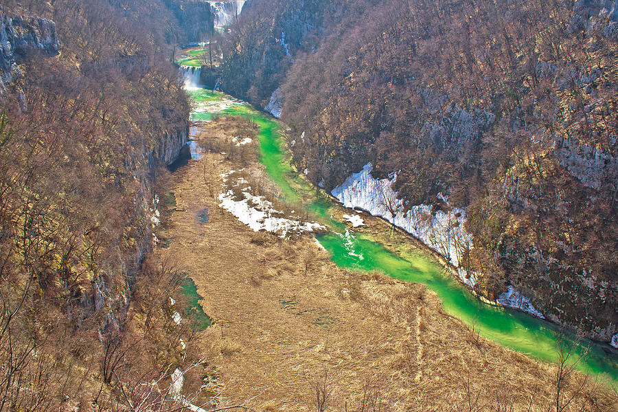 Green Korana river canyon aerial view Photograph by Brch Photography