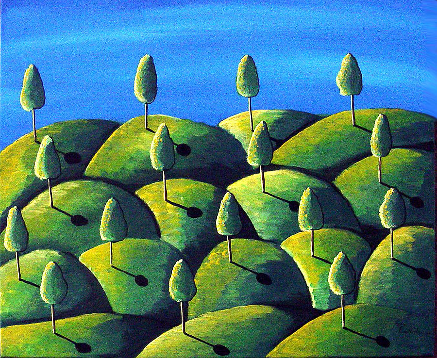 Green Landscape Painting by Renie Britenbucher