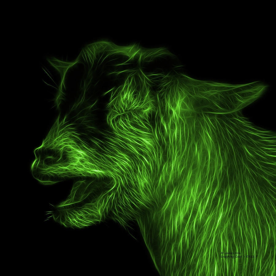 Green Laughing Goat - 0312 F Digital Art by James Ahn