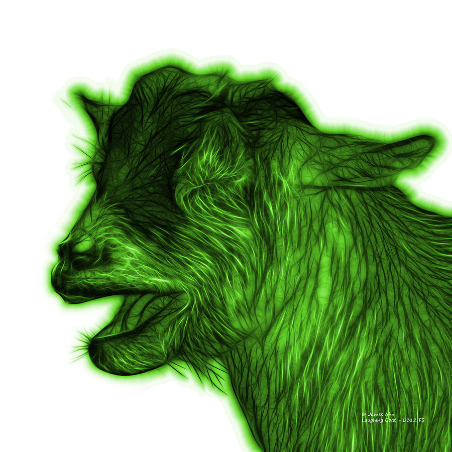 Green Laughing Goat - 0312 FS Digital Art by James Ahn