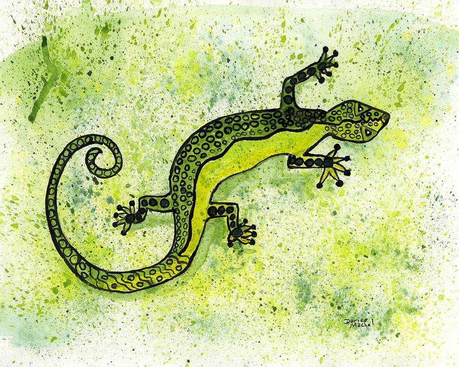 Green Lizard Painting by Darice Machel McGuire