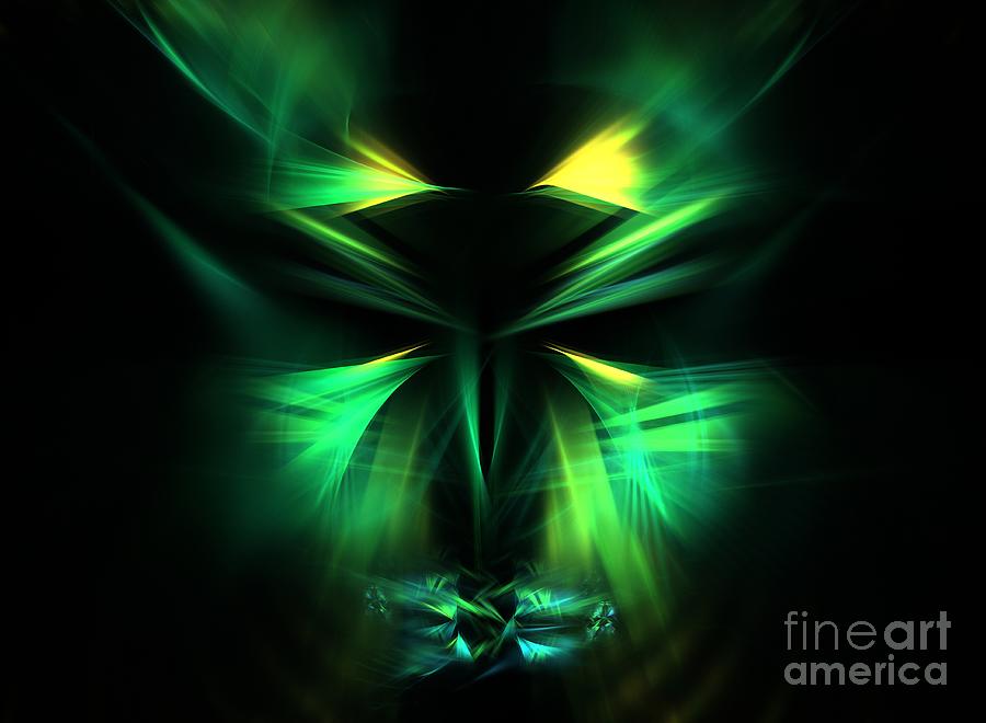 Abstract Digital Art - Green Man by Kim Sy Ok