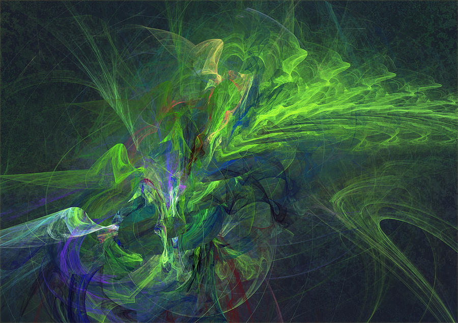 Abstract Digital Art - Green metamorphosis by Martin Capek