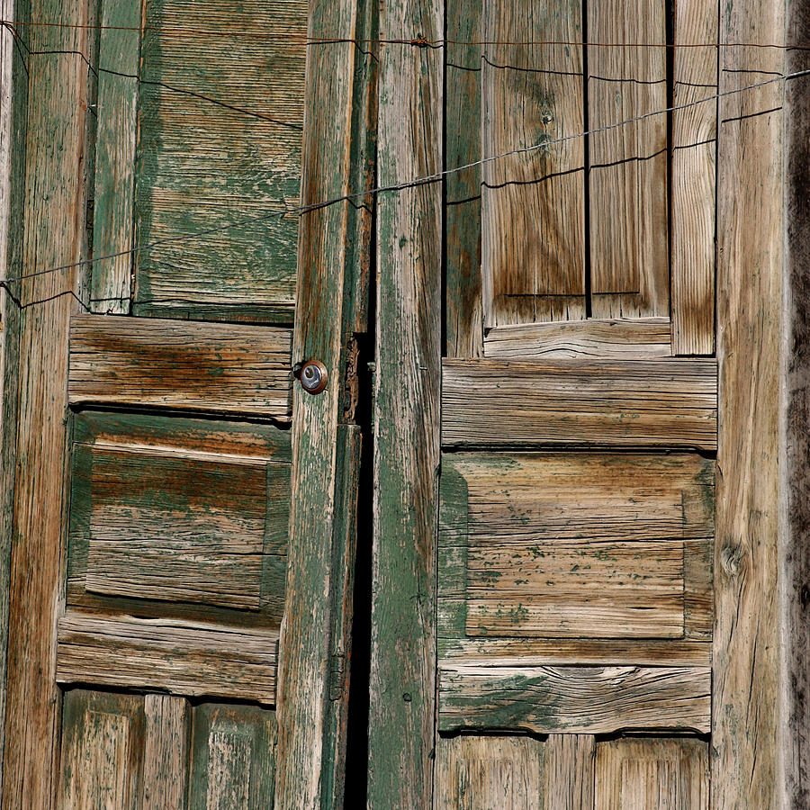 Vintage Photograph - Green Mexican Doors by Art Block Collections