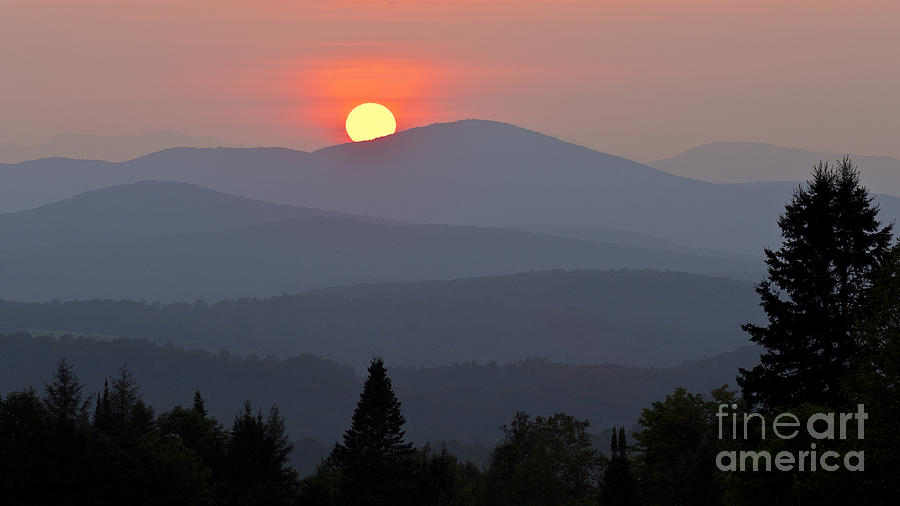 Summer Photograph - Green Mountain Sunset by Alan L Graham
