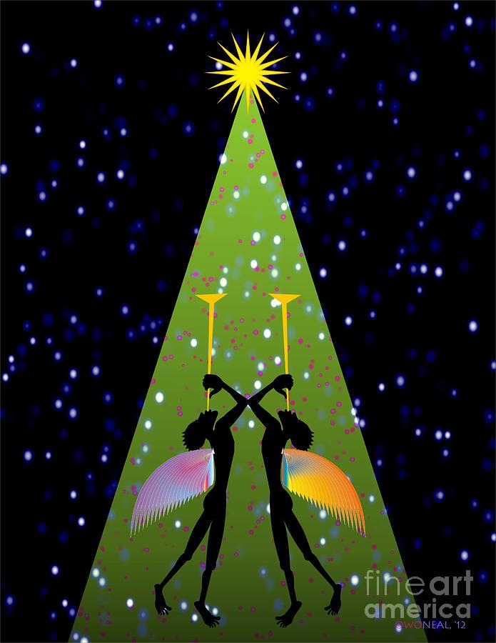 Christmas Digital Art - Green Noel  by Walter Neal