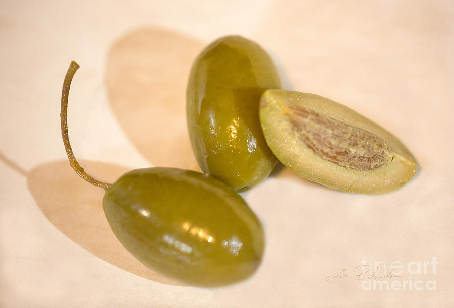 Olives Photograph - Green Olives Still Olea europaea by Iris Richardson