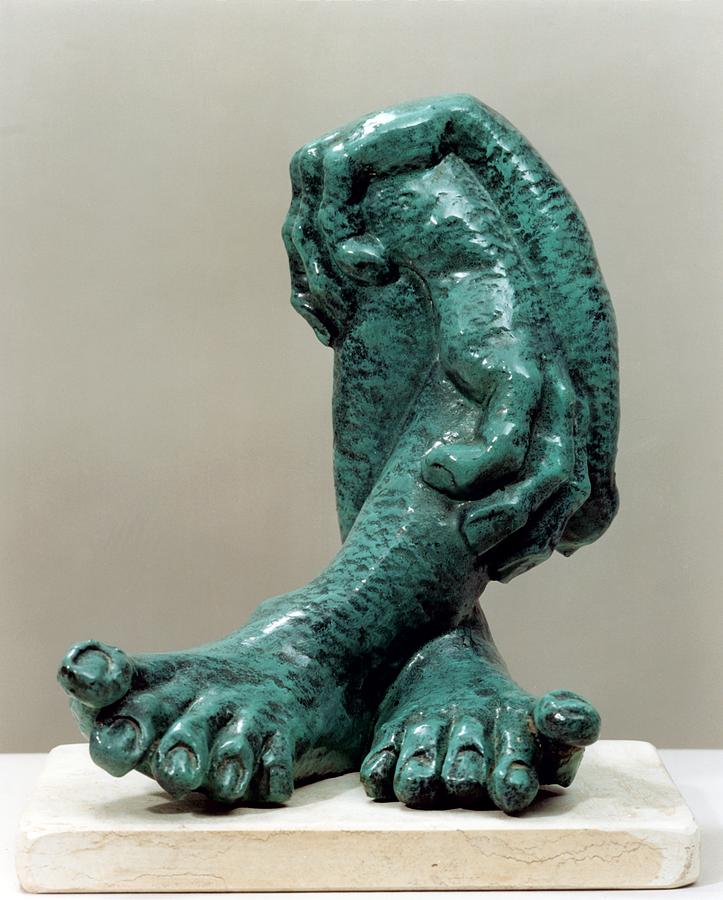 Surrealism Sculpture - Green Organs by Shimon Drory
