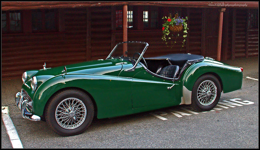 Green Original English Triumph Tr3a Sports Car Photograph by Catherine Melvin