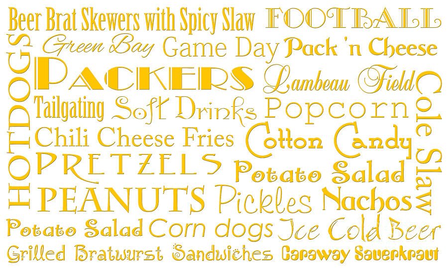 Green Packers Game Day Food 1 Digital Art by Andee Design