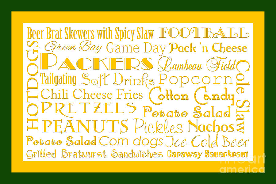 Green Packers Game Day Food 2 Digital Art by Andee Design