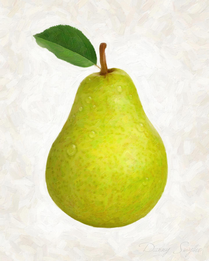 Still Life Painting - Green Pear isolated by Danny Smythe