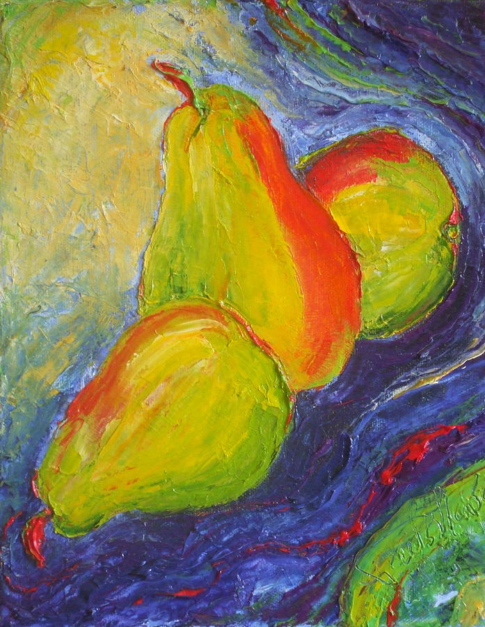 Paris Green Pears  Painting by Paris Wyatt Llanso