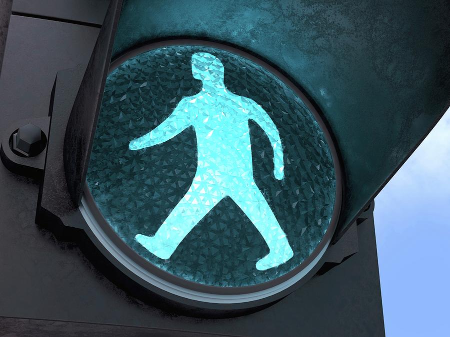 Green Pedestrian Light Photograph by Ktsdesign/science Photo Library