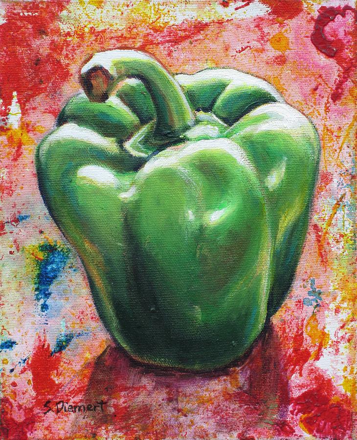 Green Pepper Painting by Sheila Diemert