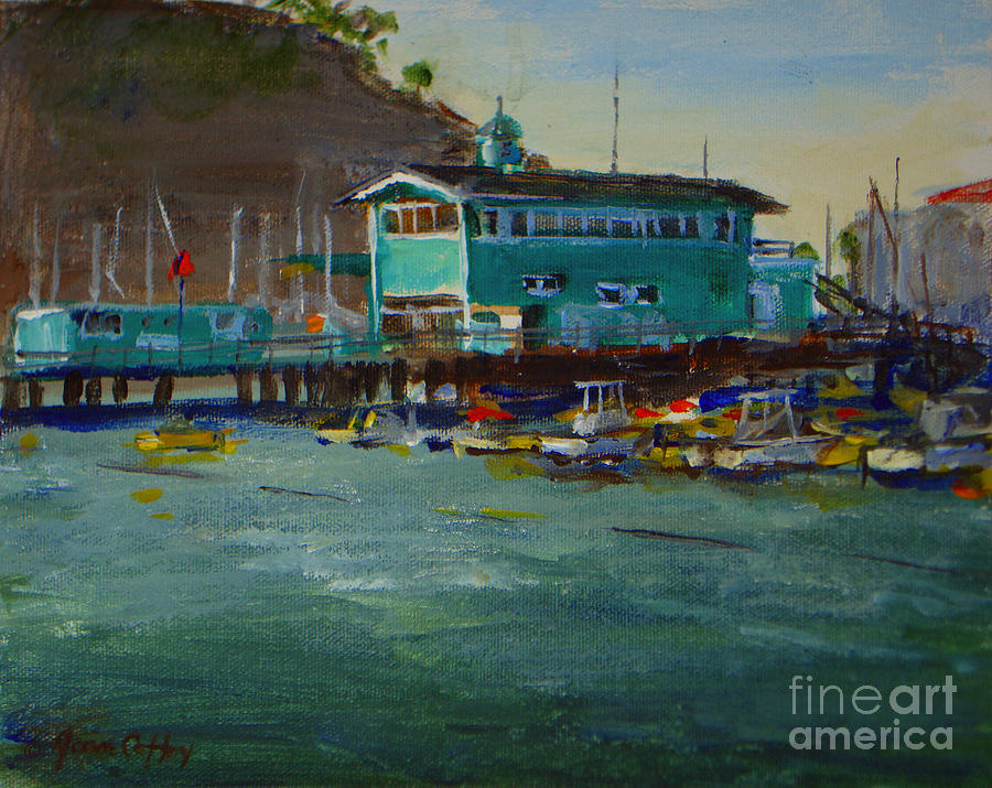 Green Pier Early Evening Painting by Joan Coffey