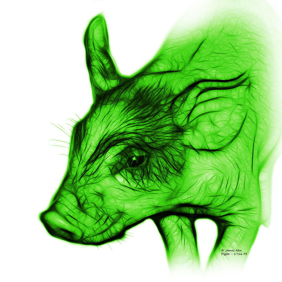 Green Piglet - 1716 FS Digital Art by James Ahn