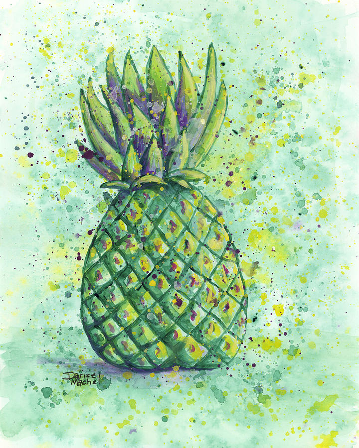 Green Pineapple Painting by Darice Machel McGuire