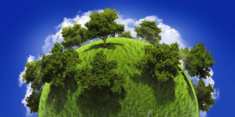 Green planet Earth Digital Art by Vitaliy Gladkiy