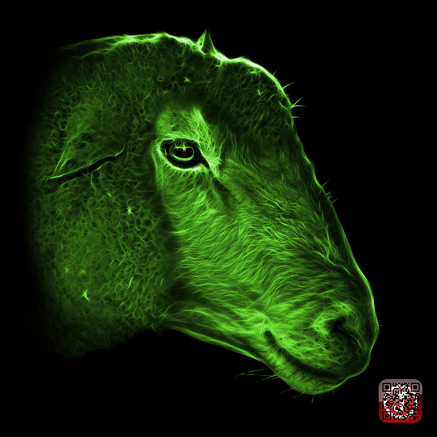 Sheep Digital Art - Green Polled Dorset Sheep - 1643 F by James Ahn