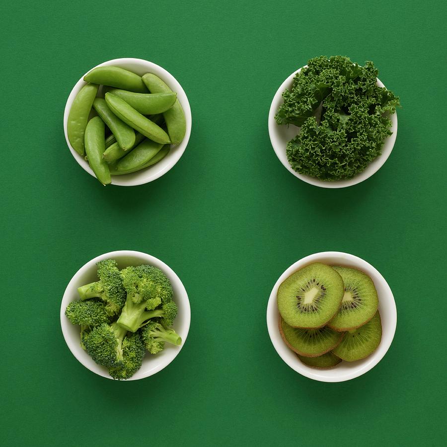 Green Produce In Dishes Photograph by Science Photo Library