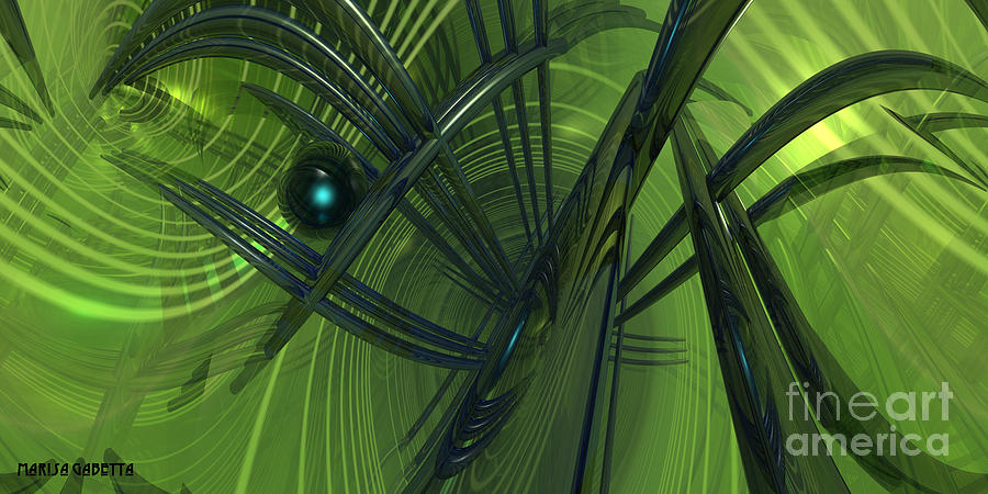 Abstract Digital Art - Green Reflections by Marisa Gabetta Abstract Digital Art - Green Reflections by Marisa Gabetta