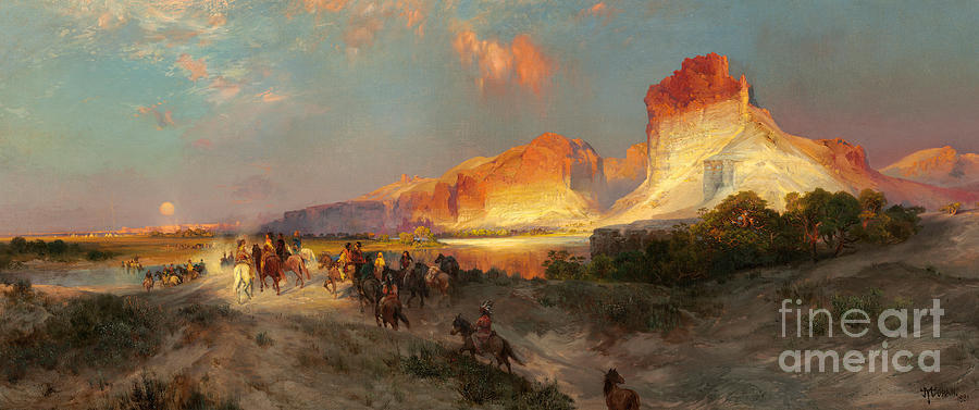 Green River Cliffs Wyoming Painting by Thomas Moran