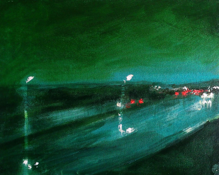 Car Painting - Green Road 1 by Paul Mitchell
