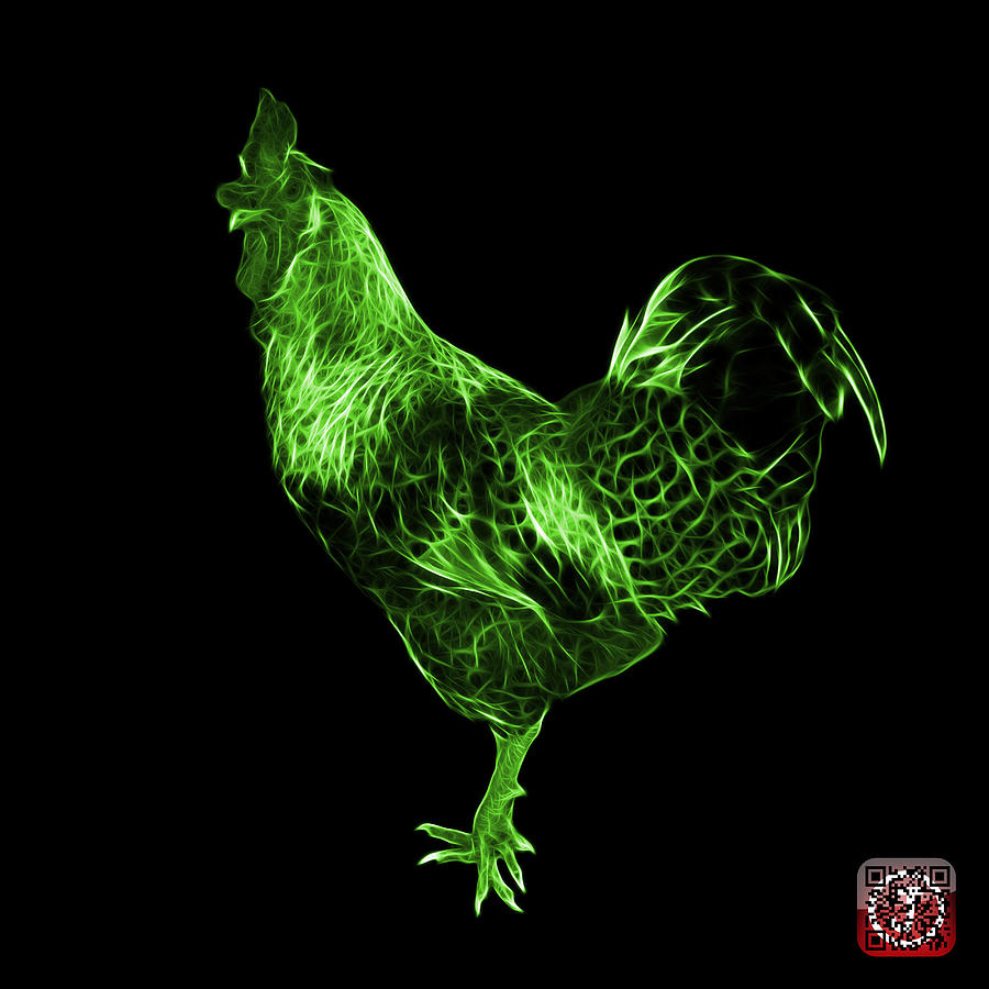 Green Rooster 3186 F Digital Art by James Ahn