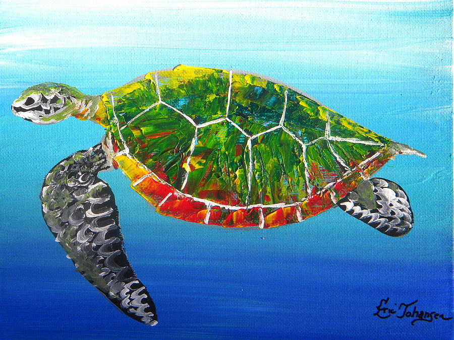 Green Sea Turtle Painting by Eric Johansen - Fine Art America