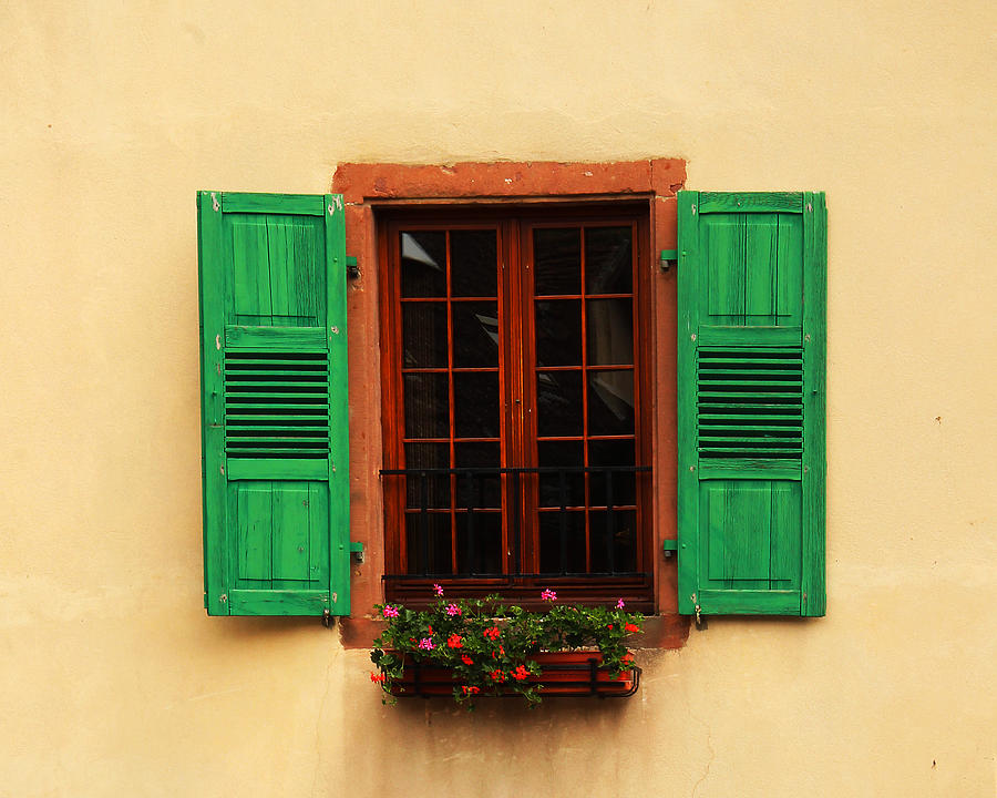 Green Shutters In Niedermorschwihr France Photograph By Greg Matchick 