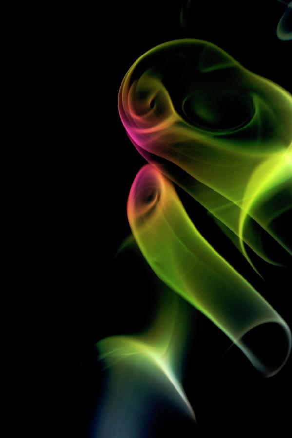 Green Smoke On A Black Background Photograph by Gm Stock Films