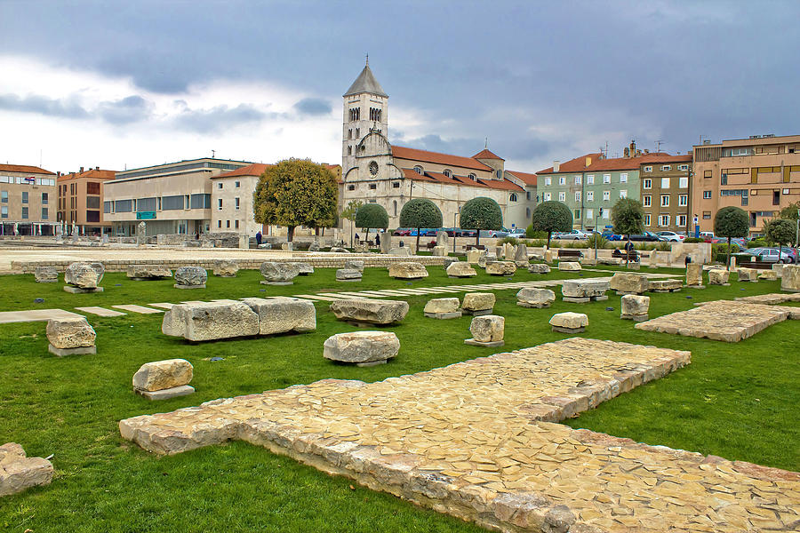 Green square in Zadar Forum roman remains Photograph by Brch Photography