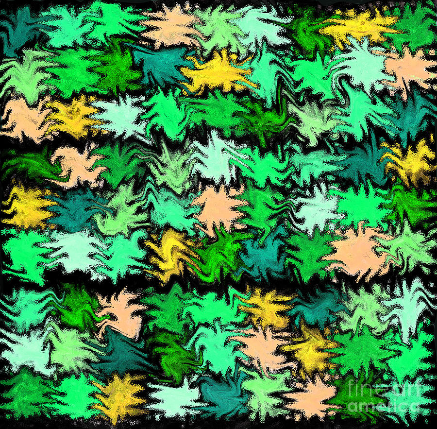 Abstract Photograph - Green Squiggle Quilt Abstract by Karen Adams