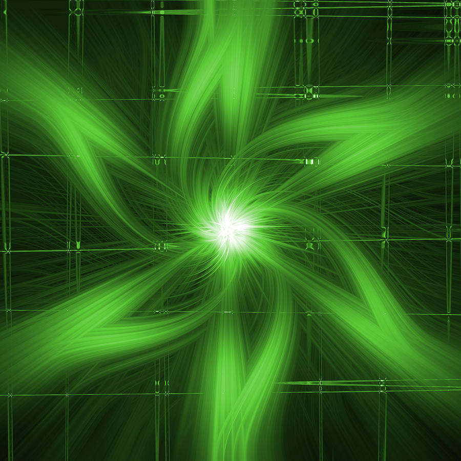 Green Swirl Digital Art by Maggy Marsh