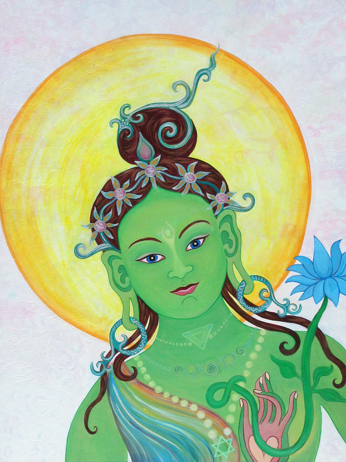 Green Tara Painting by Sarah Grubb - Pixels