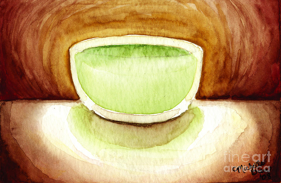 Green Tea Painting by Michelle Bien