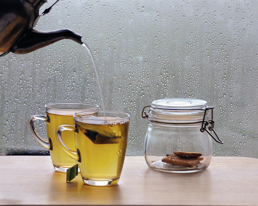 Green Tea On Table Photograph by Shilpa Harolikar